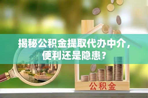 郯城揭秘公积金提取代办中介，便利还是隐患？