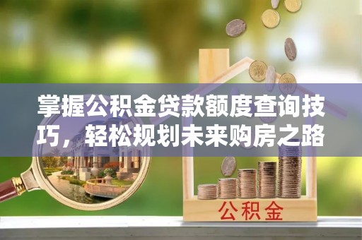 郯城掌握公积金贷款额度查询技巧，轻松规划未来购房之路